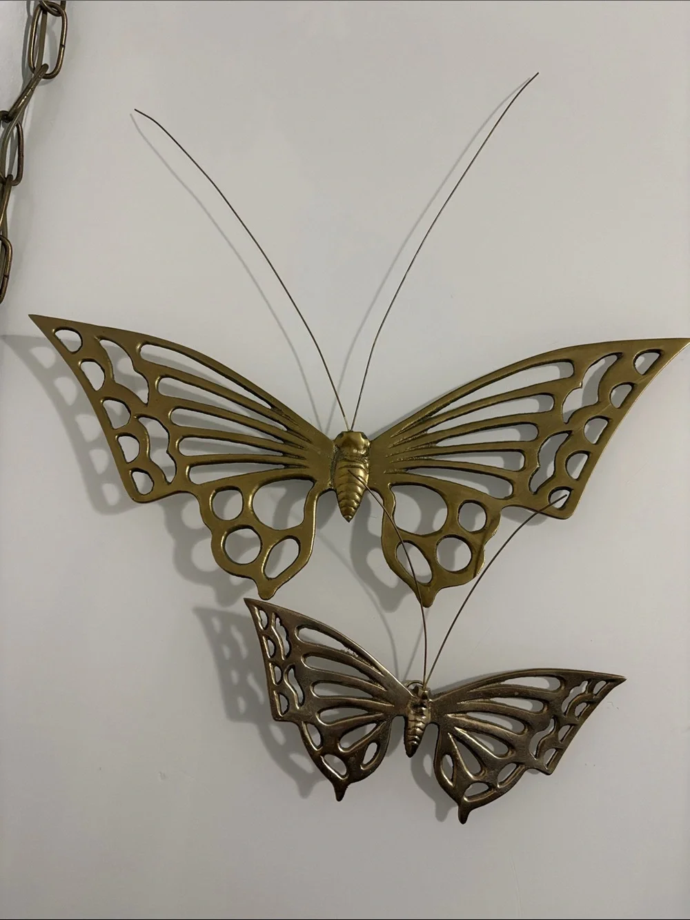 Mid-Century Brass Metal Butterfly Wall Decor Set